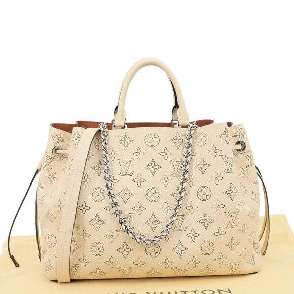 Louis Vuitton Bella Mahina Leather Tote Bag Cream - Picture 3 of 14